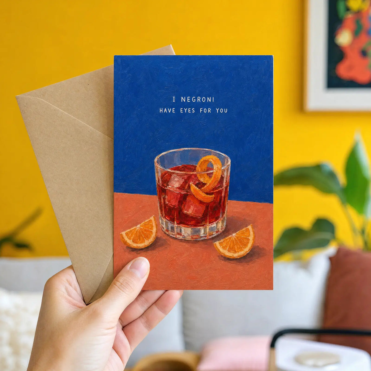 Happy Hour greeting cards in a colourful lifestyle scene