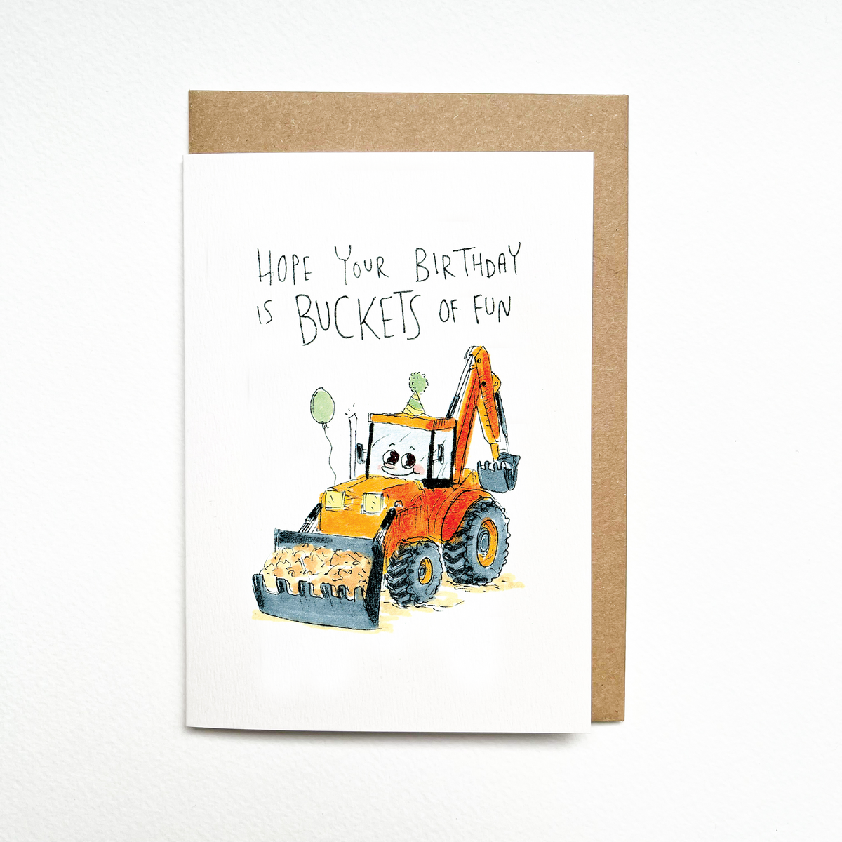Hope Your Birthday Is Buckets of Fun  |  Construction birthday card
