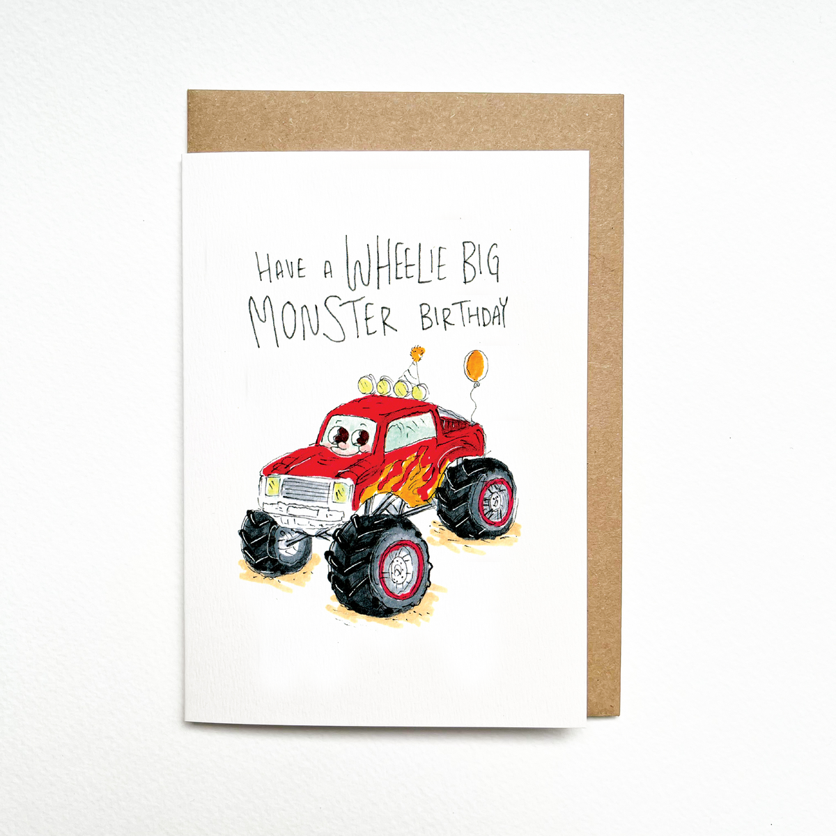 Have a Wheelie Big Monster Birthday  |  Construction birthday card
