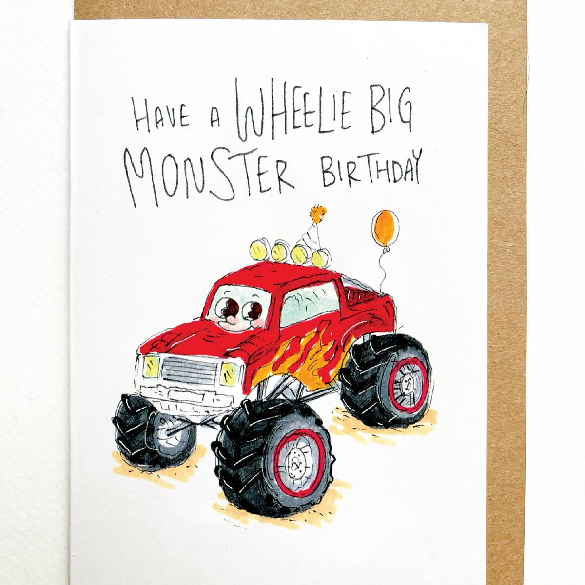 Have a Wheelie Big Monster Birthday  |  Construction birthday card