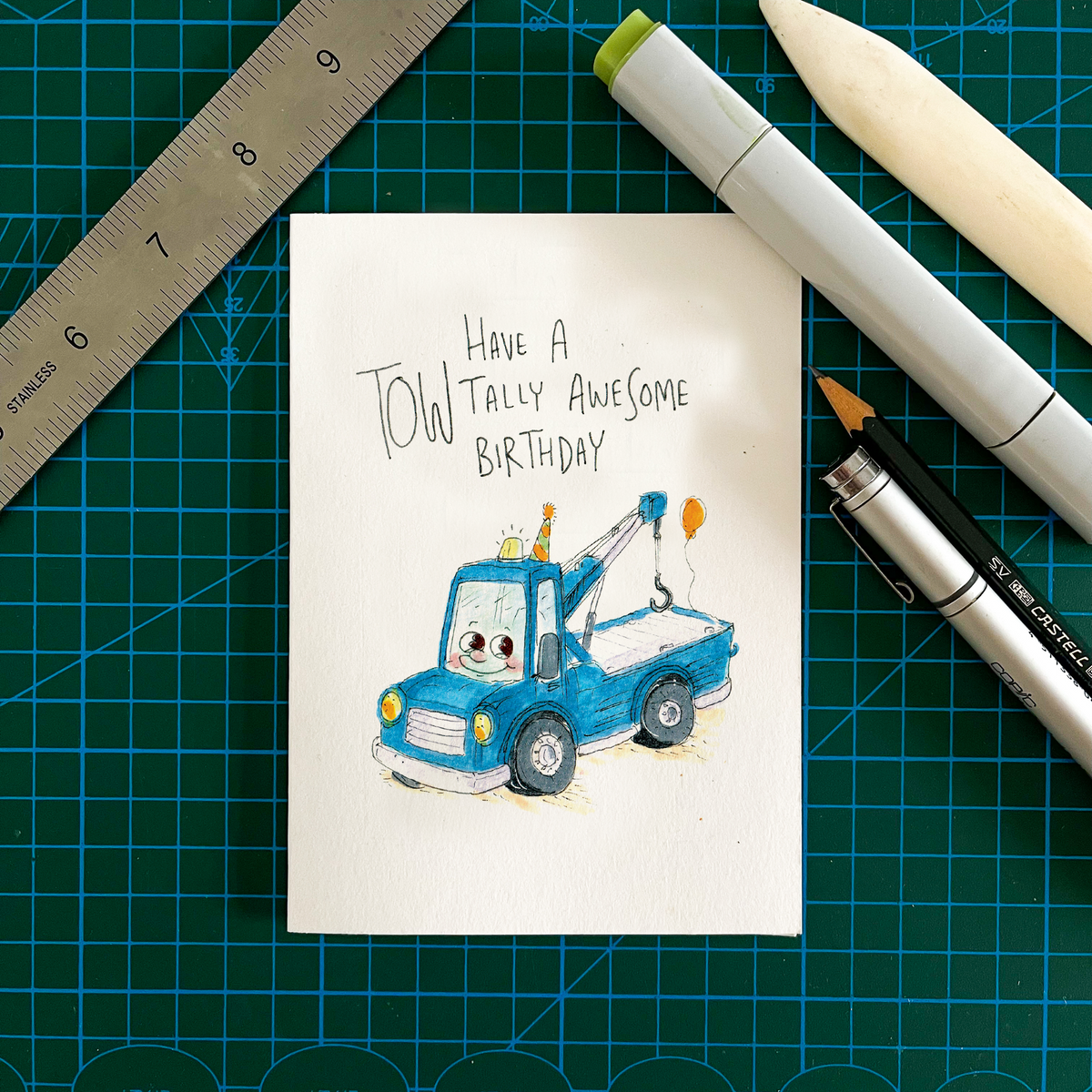 Have a Towtally Awesome Birthday  |  Construction birthday card