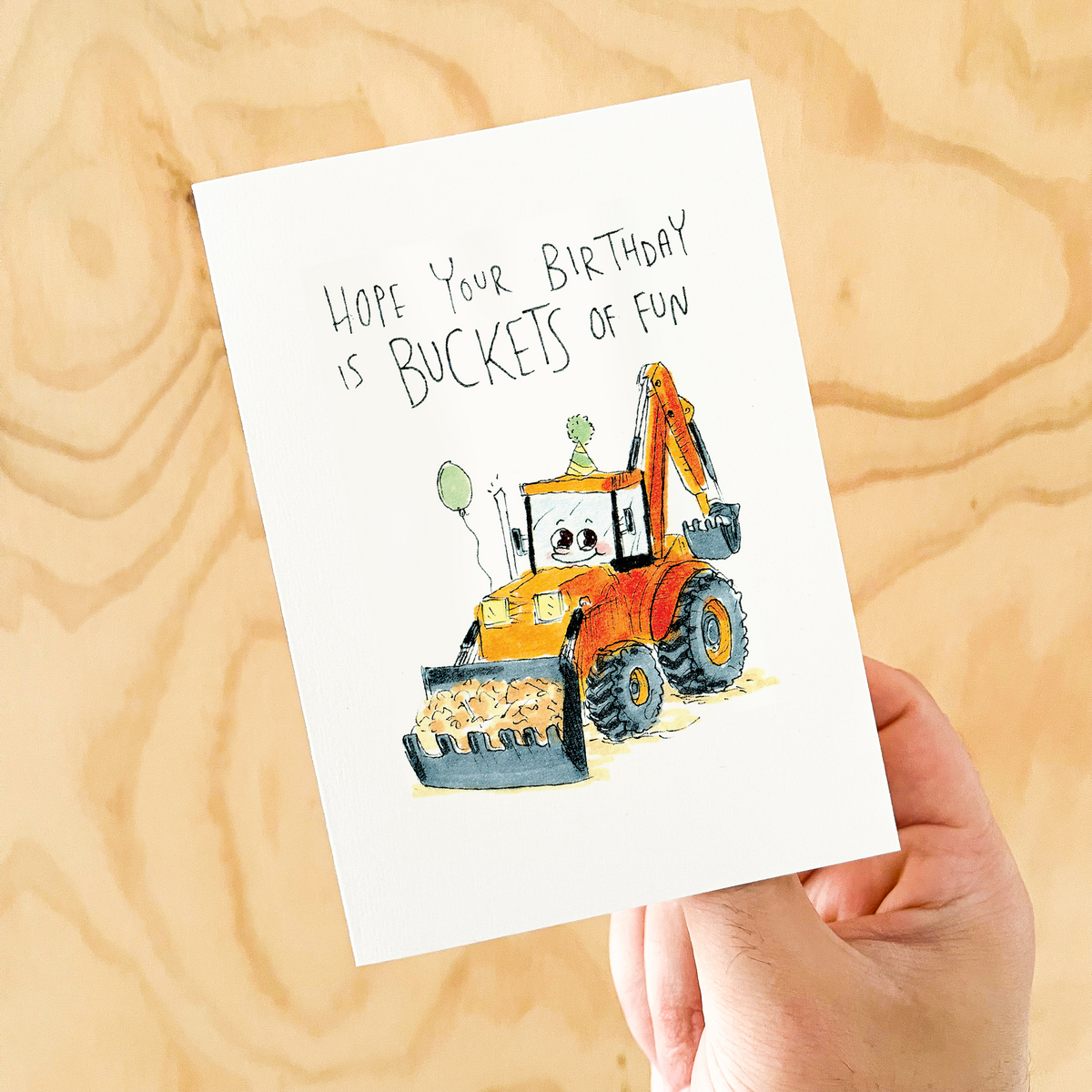 Hope Your Birthday Is Buckets of Fun  |  Construction birthday card