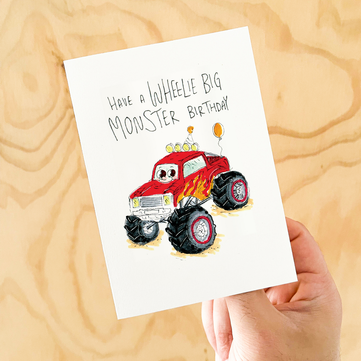 Have a Wheelie Big Monster Birthday  |  Construction birthday card
