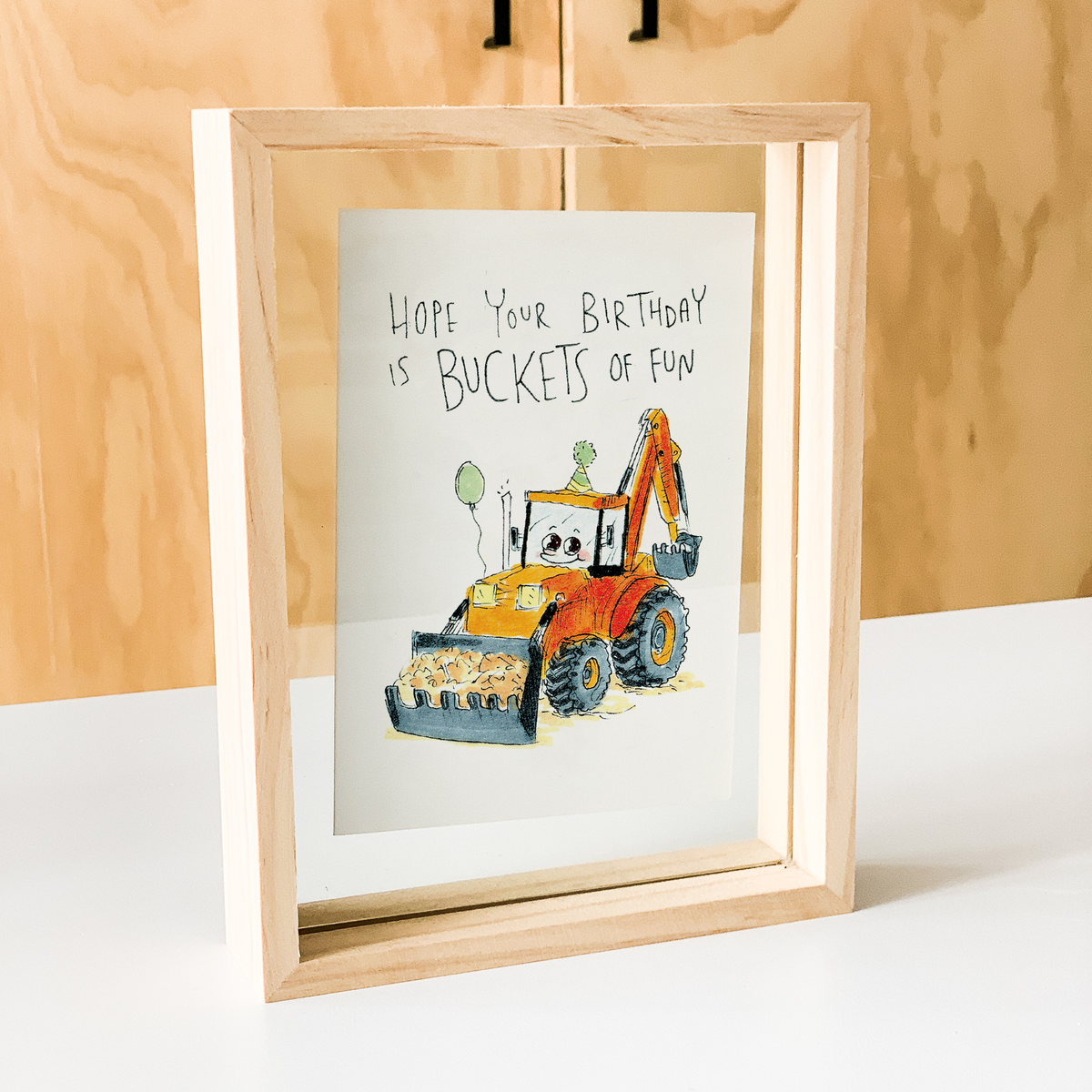 Hope Your Birthday Is Buckets of Fun  |  Construction birthday card