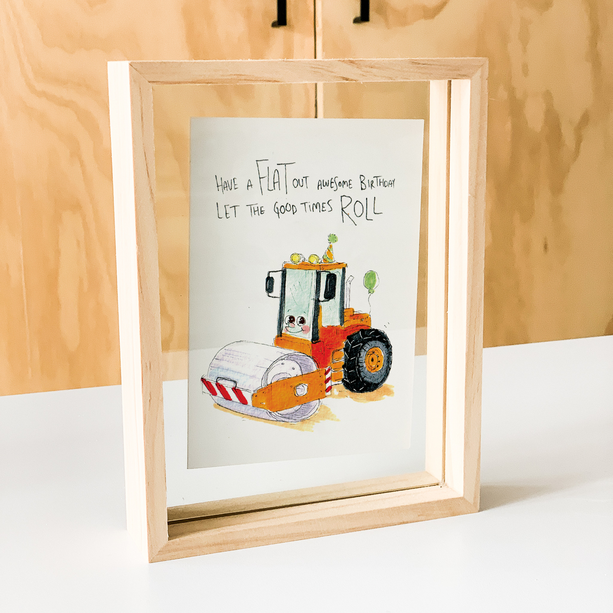 Have a Flat Out Awesome Birthday, Let The Good Times Roll  |  Construction birthday card