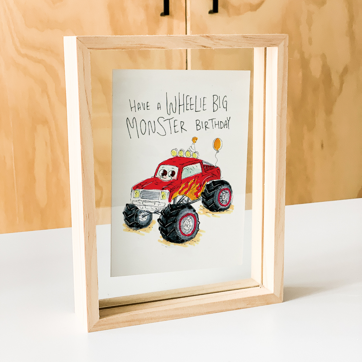 Have a Wheelie Big Monster Birthday  |  Construction birthday card