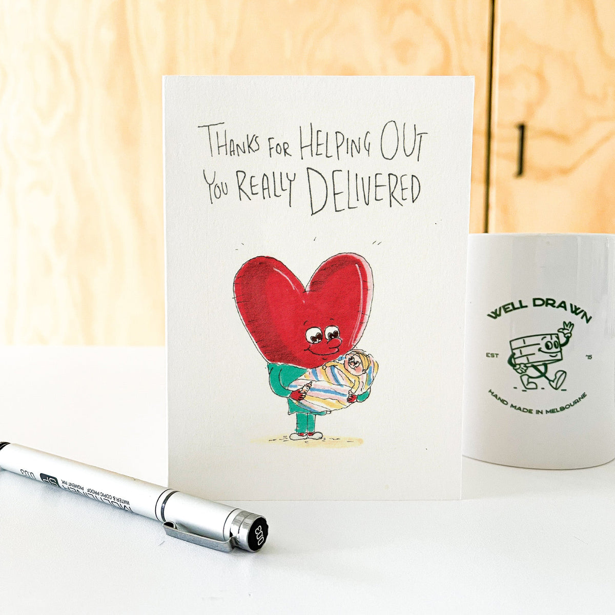 Thanks for Helping Out, You Really Delivered - Midwife thank you card 2026