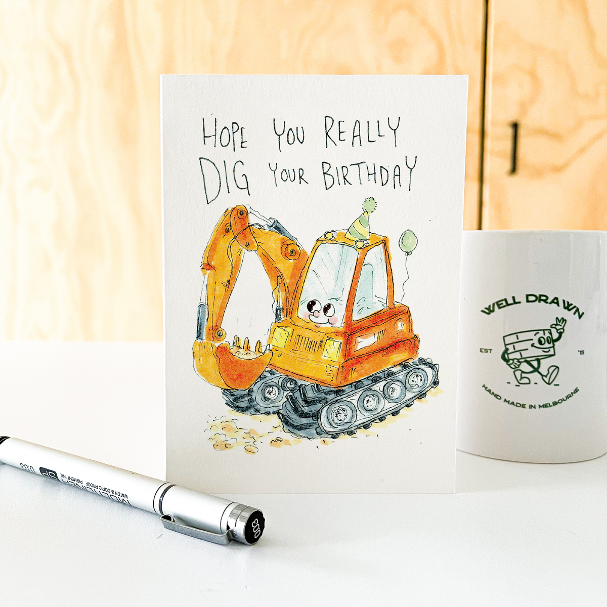 Hope You Really Dig Your Birthday  |  Construction birthday card