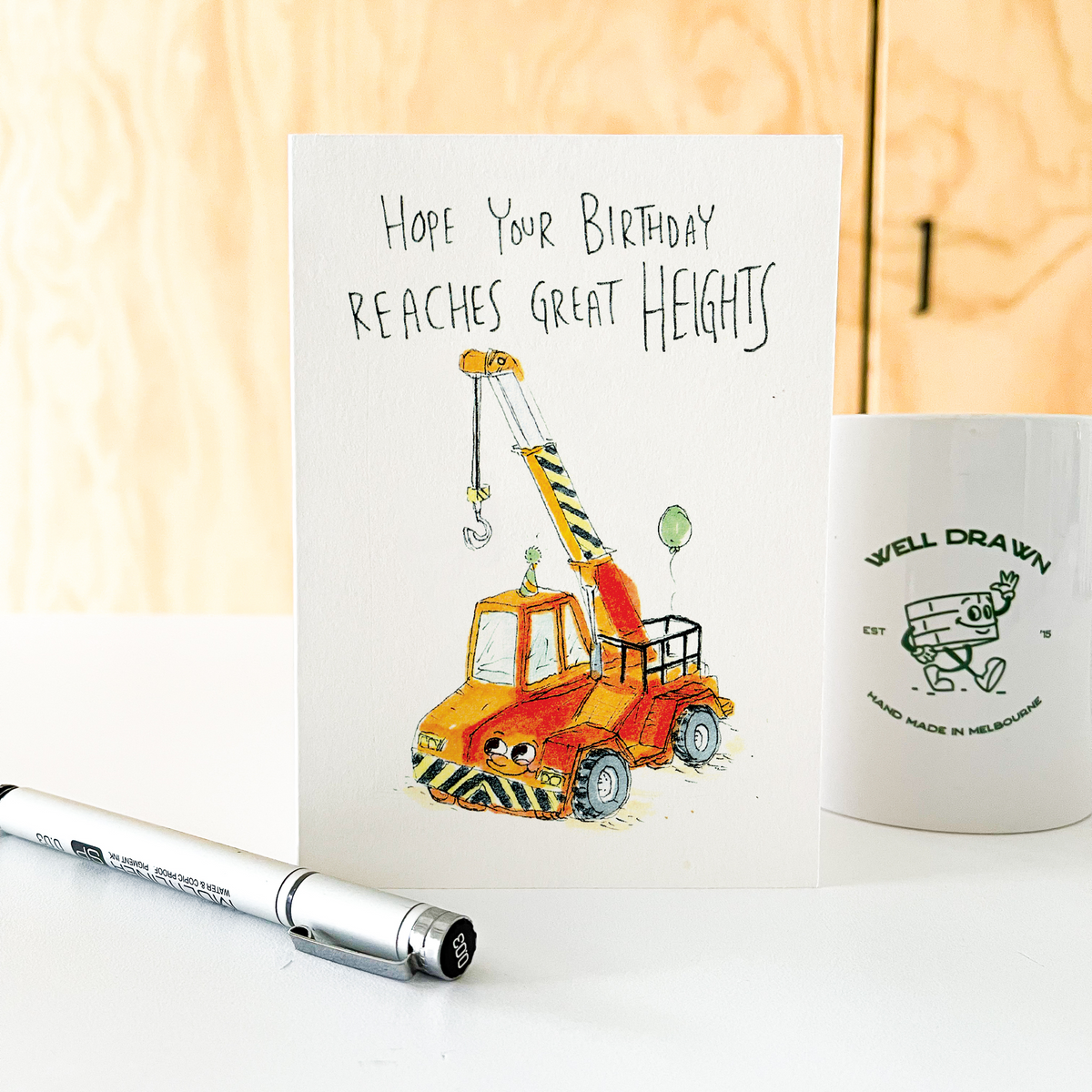 Hope Your Birthday Reaches Great Heights  |  Construction birthday card