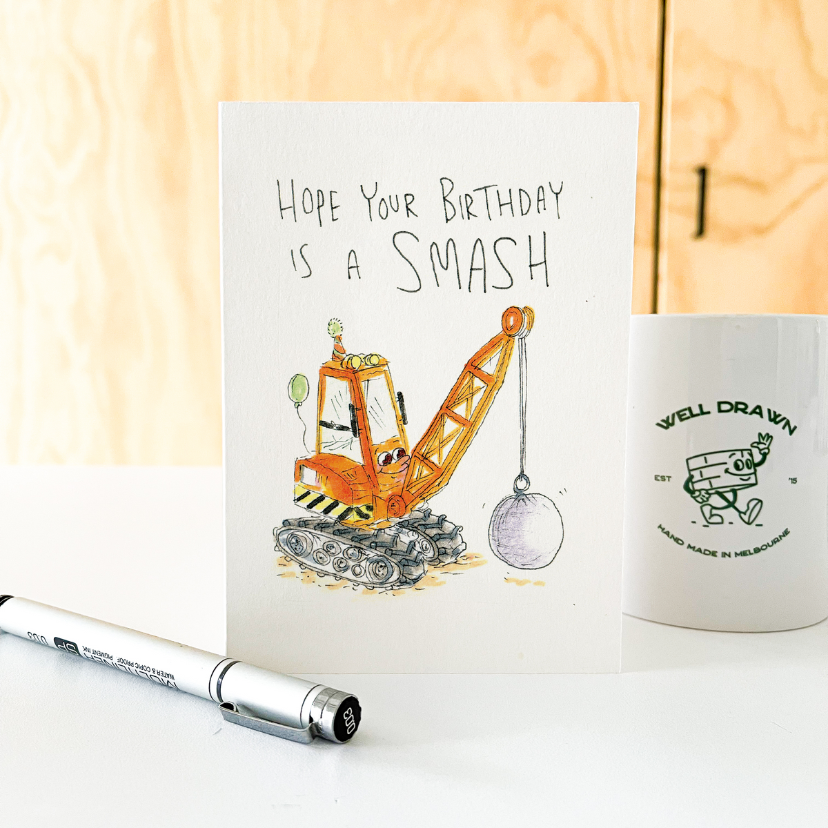 Hope Your Birthday is a Smash  |  Construction birthday card