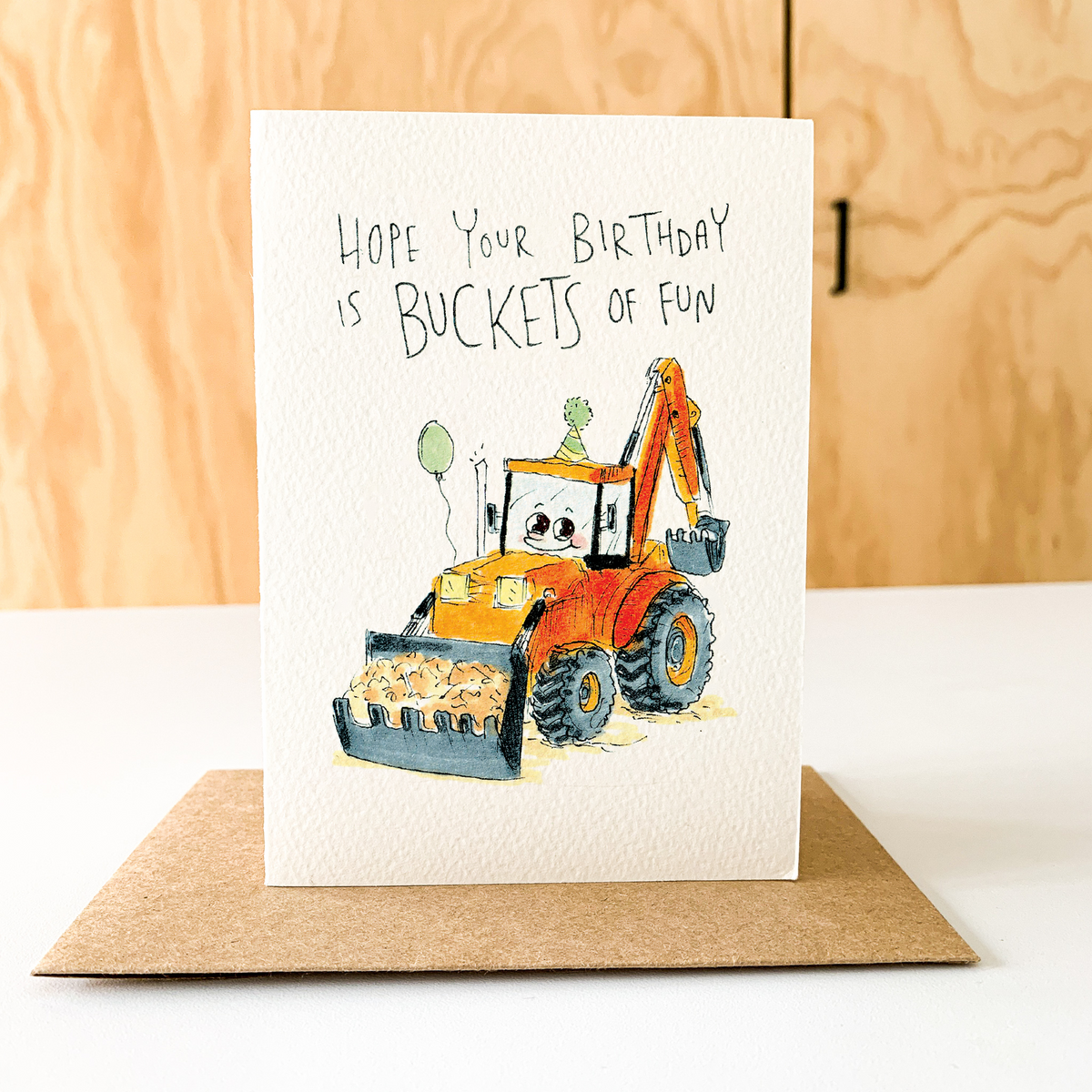 Hope Your Birthday Is Buckets of Fun  |  Construction birthday card
