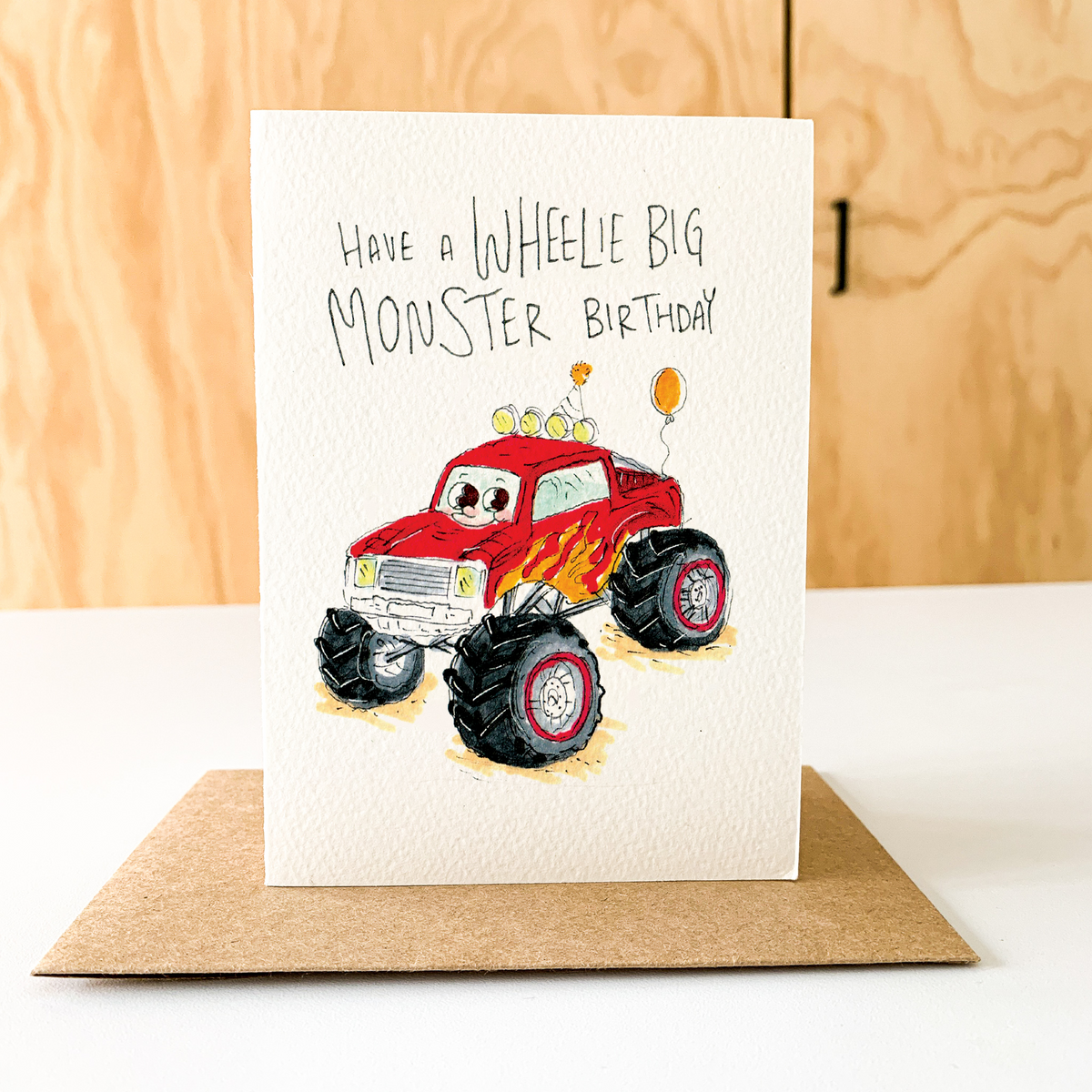 Have a Wheelie Big Monster Birthday  |  Construction birthday card