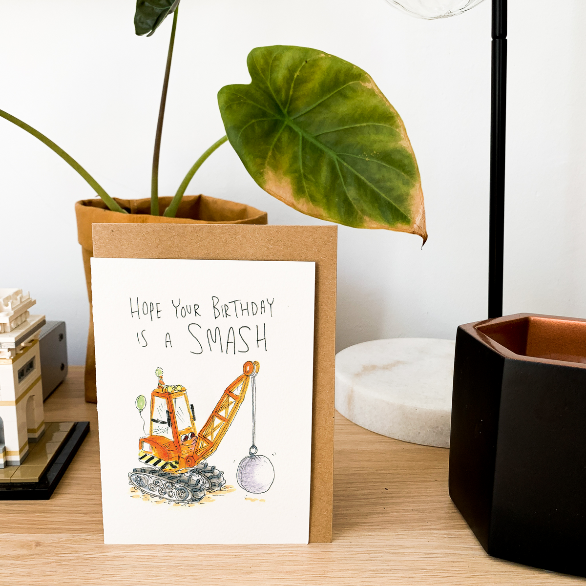 Hope Your Birthday is a Smash  |  Construction birthday card