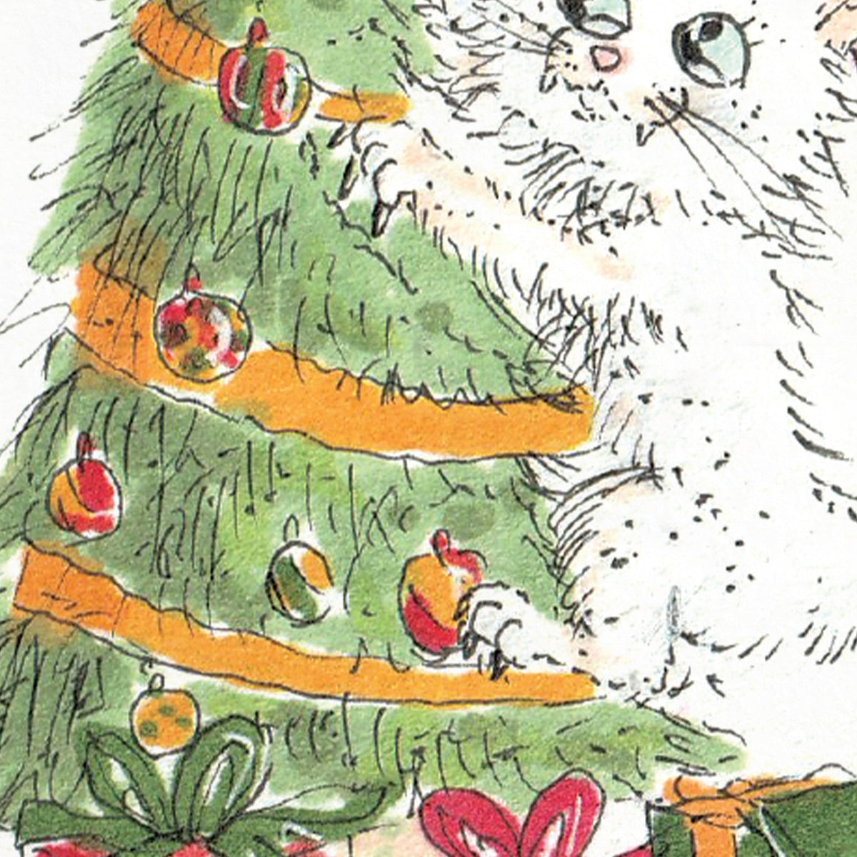 Have a Clawesome Christmas - White cat | Long hair